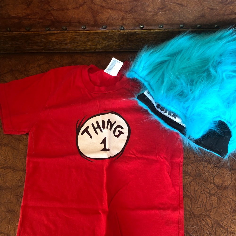 Dr. Seuss Thing 1 Tee & Adjustable Wig